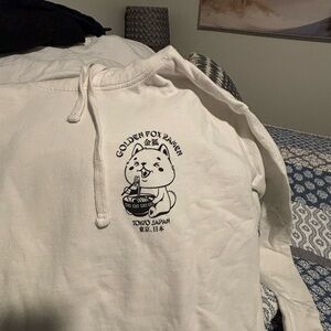 White Golden Fox Ramen Hoodie